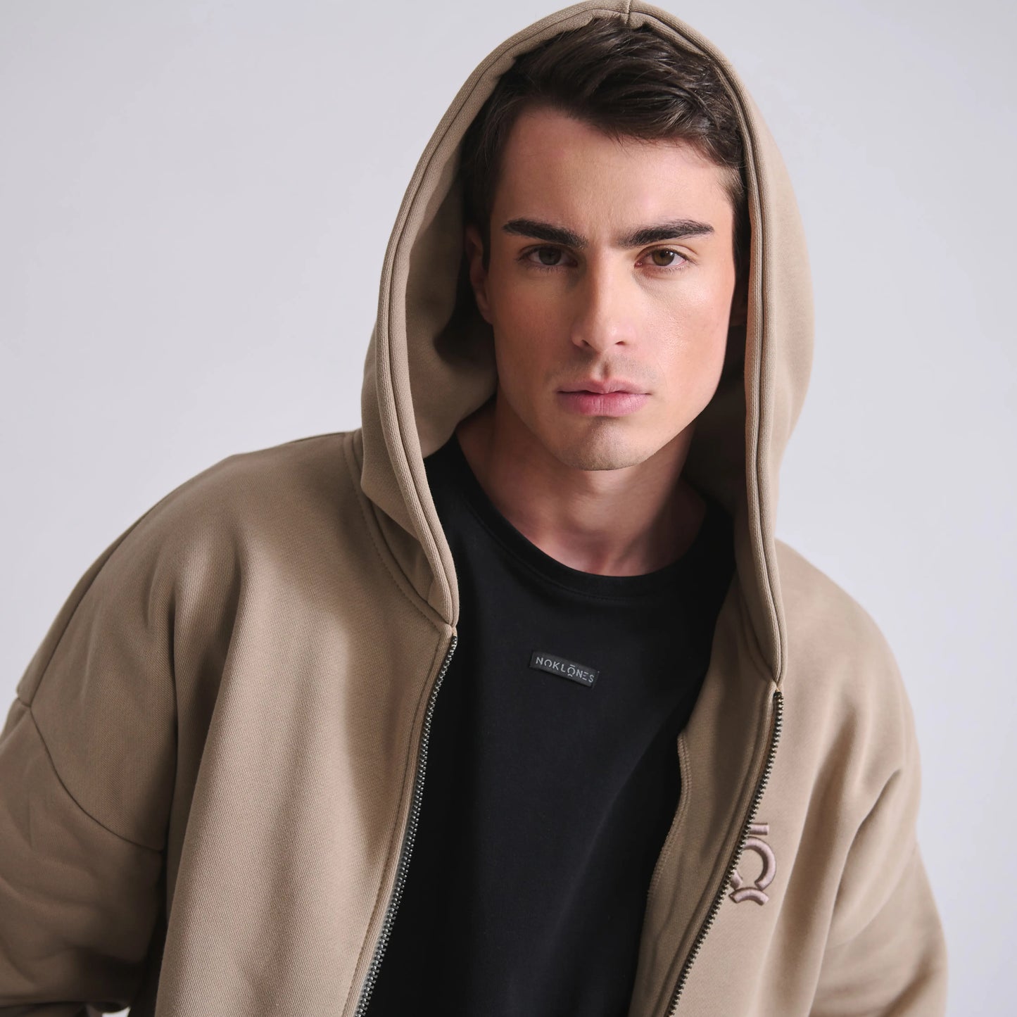 Zipped Hoodie Cashew