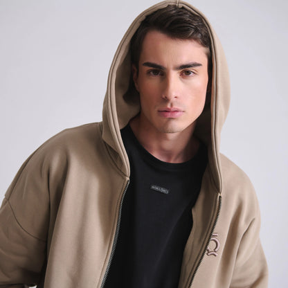 Zipped Hoodie Cashew