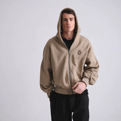 Zipped Hoodie Cashew
