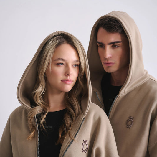 Zipped Hoodie Cashew
