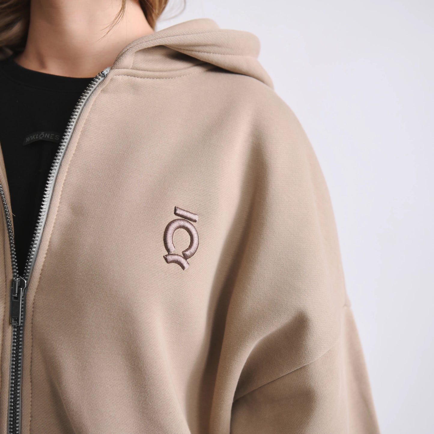 Zipped Hoodie Cashew