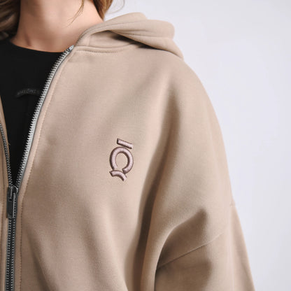 Zipped Hoodie Cashew
