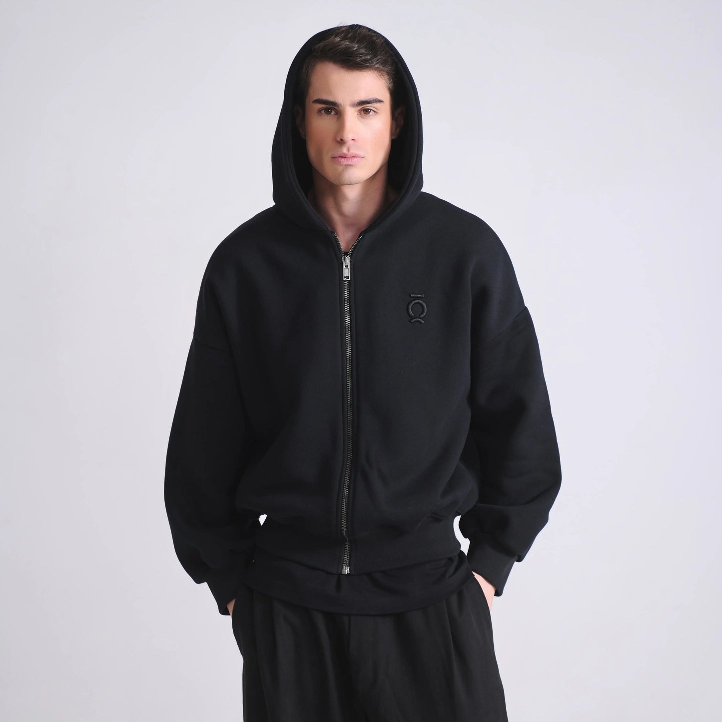 Zipped Hoodie Black