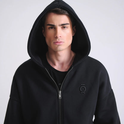 Zipped Hoodie Black