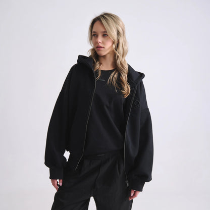 Zipped Hoodie Black