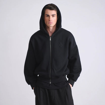 Zipped Hoodie Black