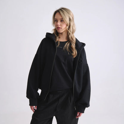 Zipped Hoodie Black