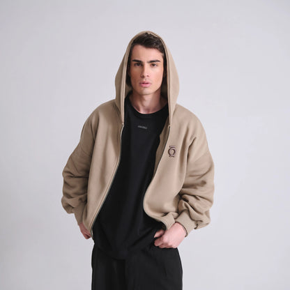 Zipped Hoodie Cashew
